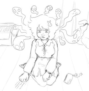 full body + uncolored + simple bg